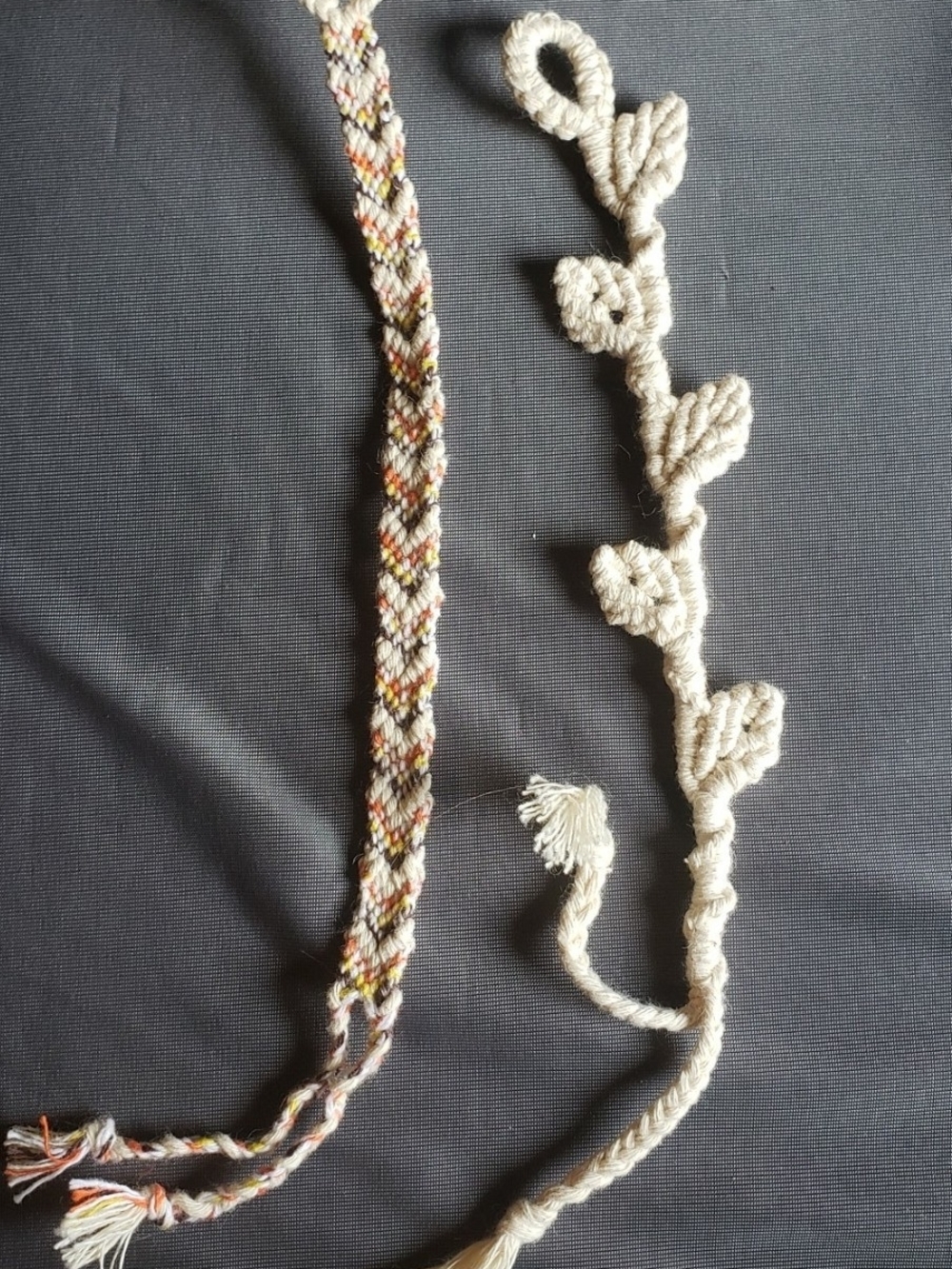 Handmade Multicolor and Cream Braided Friendship Bracelets